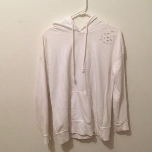 white crew neck sweatshirt